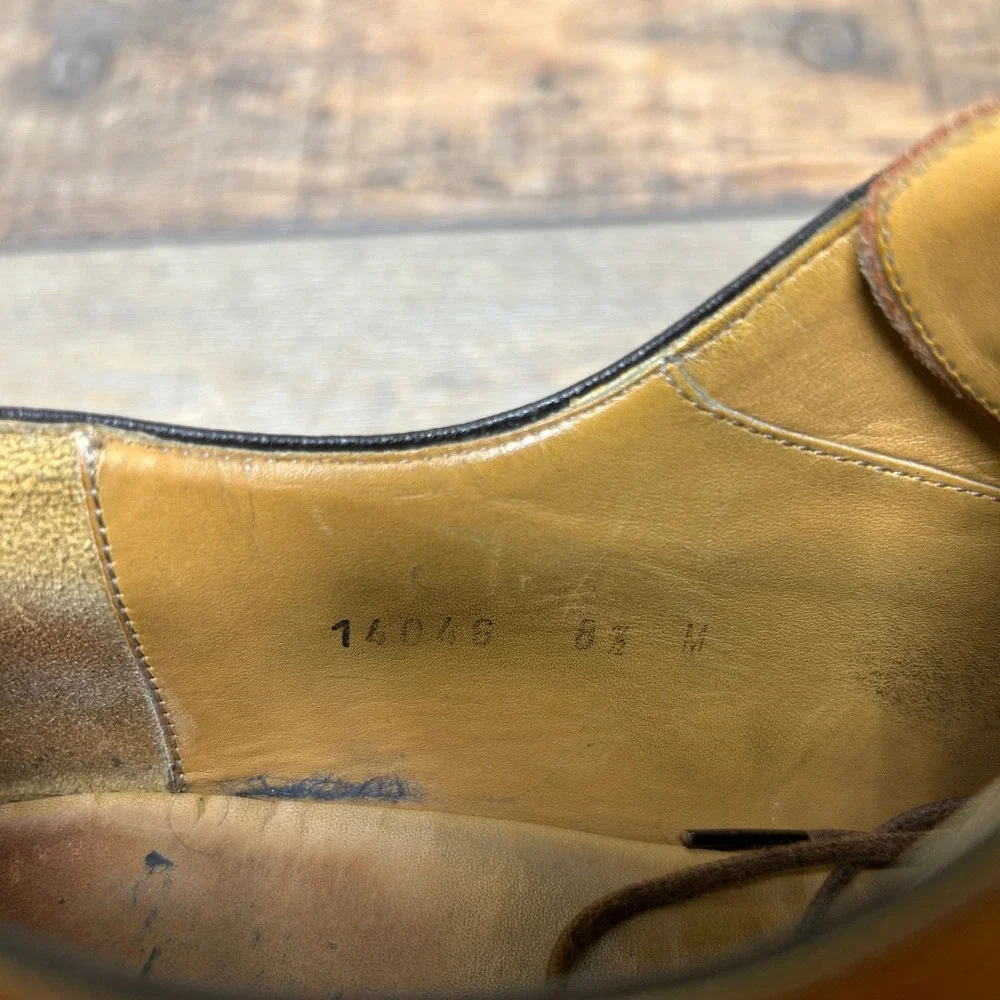 Magnanni Mens Leather‎ Oxford Dress Shoes Brogue Size 8.5 Saffron Brown